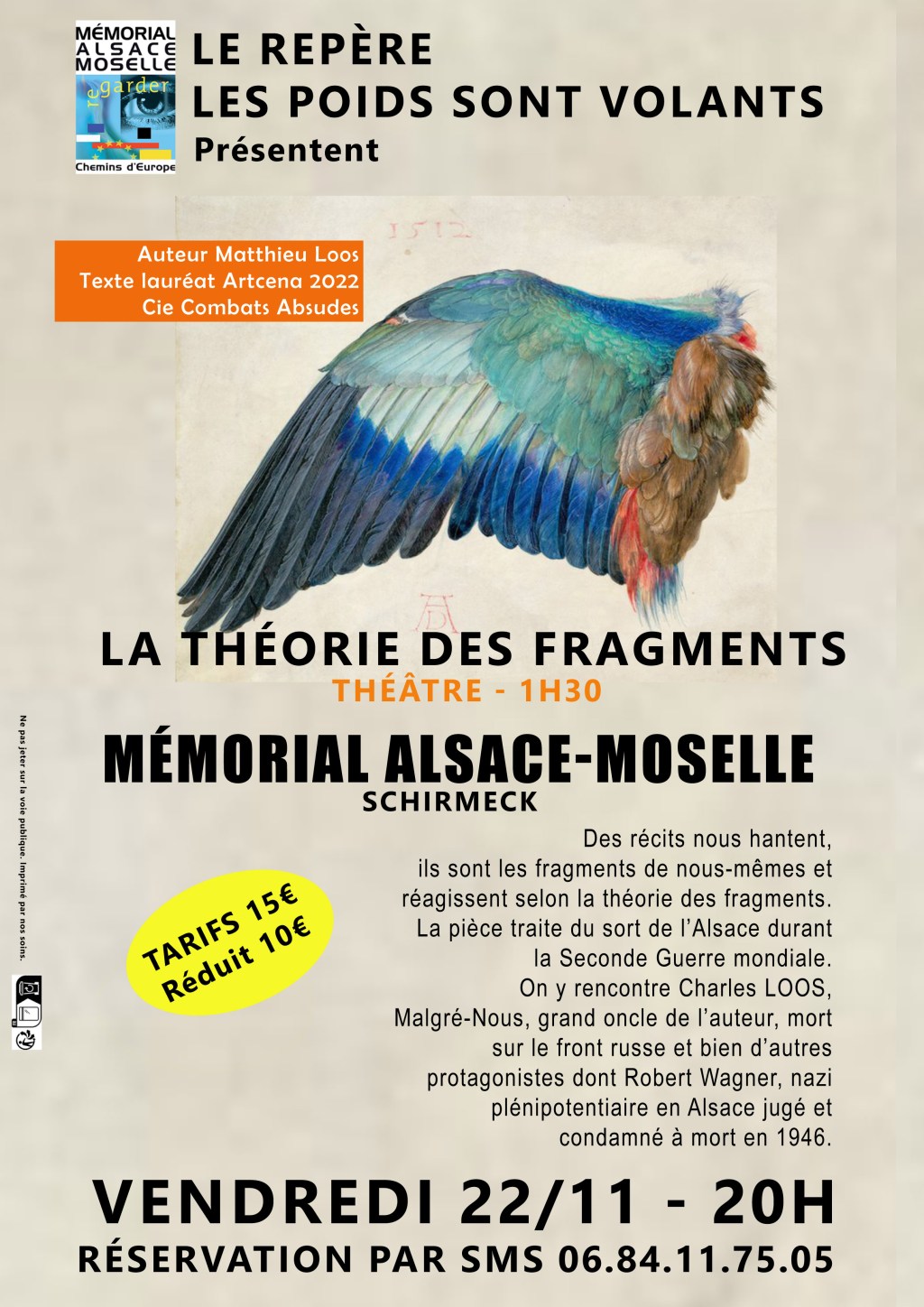 à voir : spectacle &laquo;&nbsp;Fragments&nbsp;&raquo; le 22 novembre 2024 à 20h au mémorial de&nbsp;Schirmeck